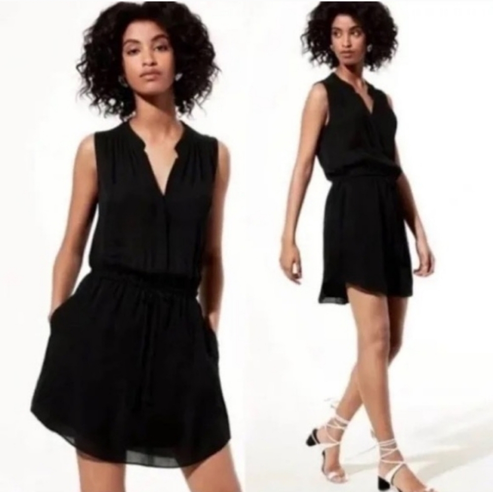 Aritzia Babaton Benedict 100% Silk Sleeveless Black Dress Size XXS